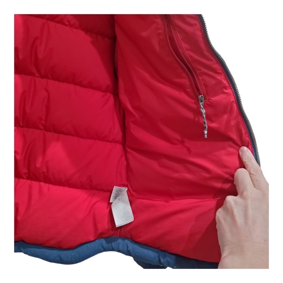 Patagonia womens Bivy Jacket Size Small S down Puffer Aqua Red EUC - Picture 6 of 6